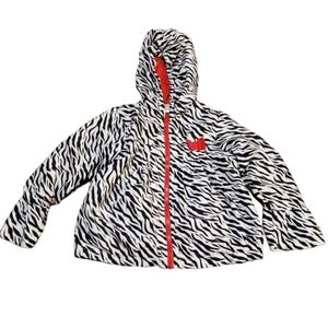 Zebra print soft lightweight zipper hooded jacket girls 5